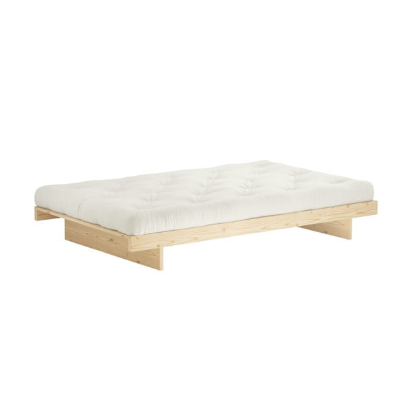 Pat în culoare naturală din lemn masiv de pin cu somieră 90x200 cm Kanso – Karup Design-image-3