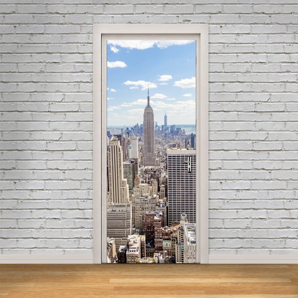 Autocolant adeziv pentru ușă Ambiance New York View, 83 x 204 cm