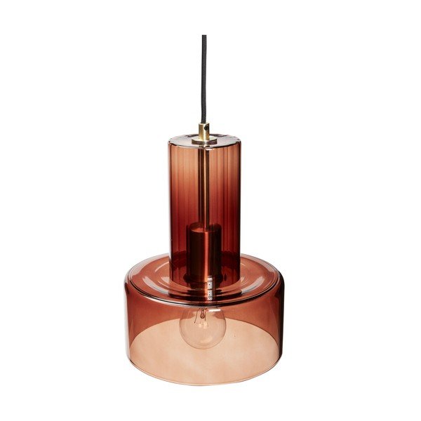 Lustră maro cu intensitate reglabilă cu abajur din sticlă ø 20 cm Ripple – Hübsch-image-2