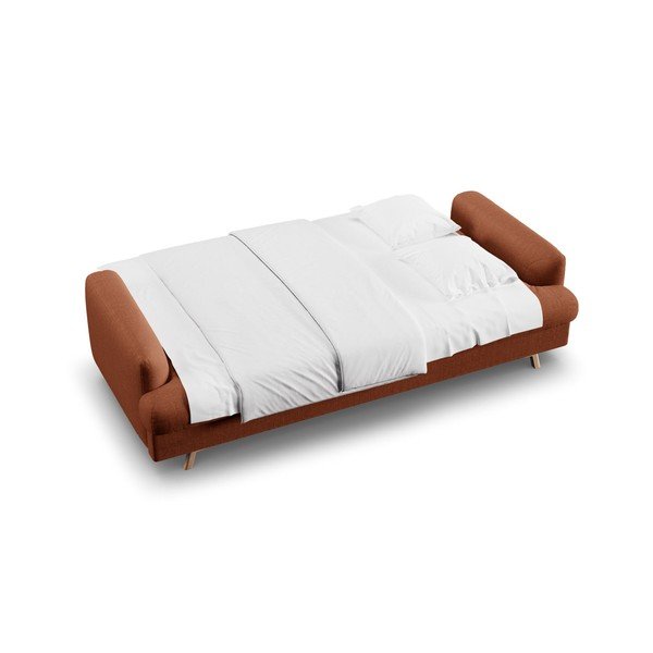 Canapea teracotă extensibilă/cu spațiu de depozitare 233 cm Naomi – Micadoni -image-3