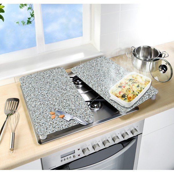 Set 2 protecții din sticlă pentru aragaz Wenko Granite, 52 x 30 cm-image-4