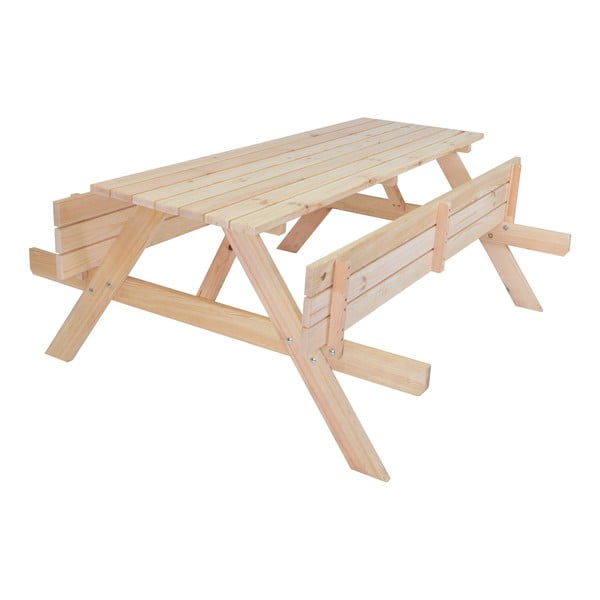 Set de dining pentru grădină natural din lemn pentru 4 persoane Piknic – Rojaplast-image-1