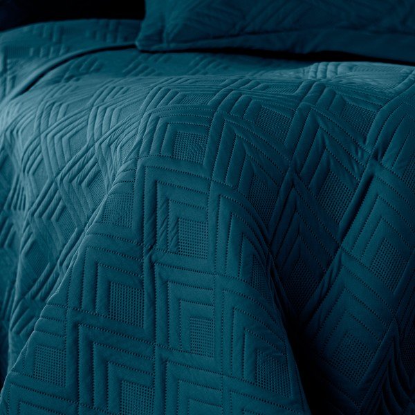 Cuvertură petrol matlasată din microfibră 220x240 cm Ophelia – Restilo-image-2