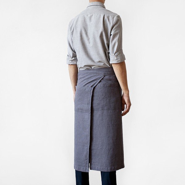 Șorț din in Linen Tales Garcon, lungime 76 cm, gri închis-image-1