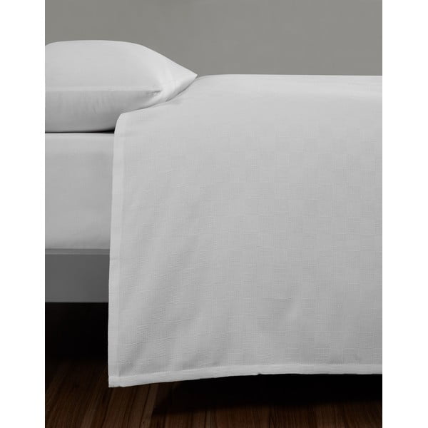 Cuvertură albă din bumbac pentru pat dublu 200x230 cm Plain – Mijolnir-image-3