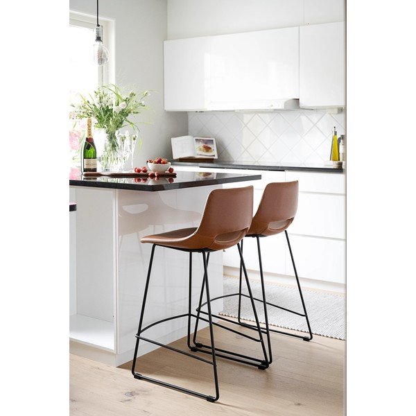 Scaune de bar maro coniac 2 buc. 89 cm Manning - Rowico-image-1