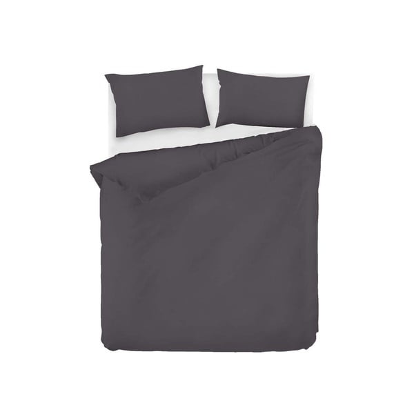 Lenjerie de pat gri antracit din bumbac pentru pat de o persoană 140x200 cm Fresh Color – Mijolnir