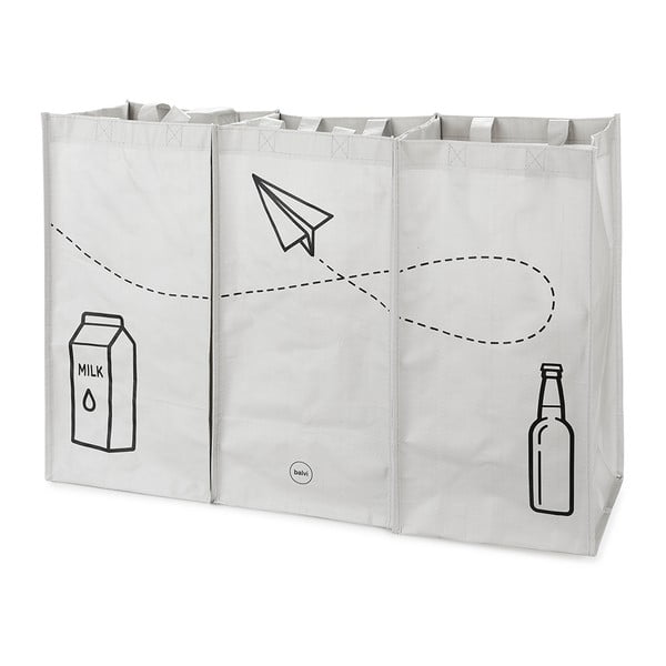 Set de pungi albe pentru reciclare 3 buc. 3x20 l din plastic Tidy Trash – Balvi