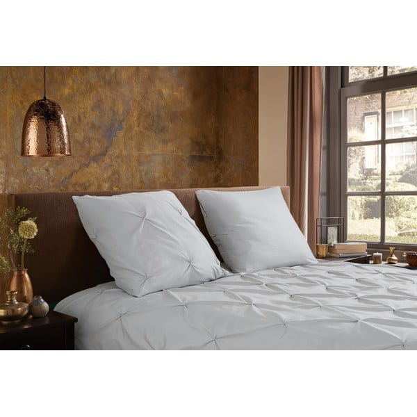 Lenjerie de pat gri din microfibră pentru pat de o persoană/extinsă 140x220 cm Pure Elegance – Good Morning-image-1