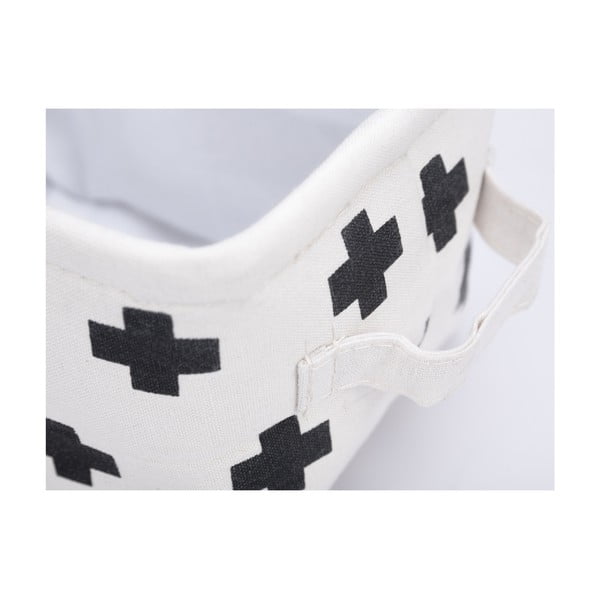 Coș pentru depozitare KICOTI Cross, 20 x 16 cm, negru - alb-image-2