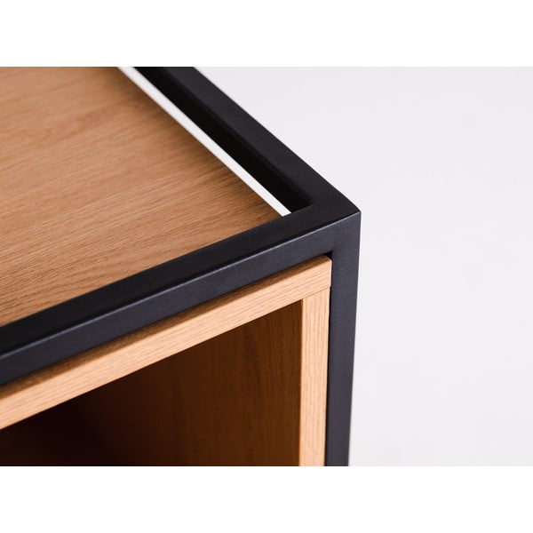 Bibliotecă neagră cu aspect de stejar 88x60 cm Skap - CustomForm-image-2