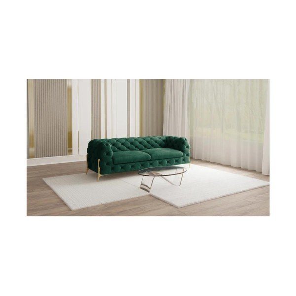 Canapea verde-închis cu tapițerie din catifea 225 cm Chelsea Bis – Ropez-image-1