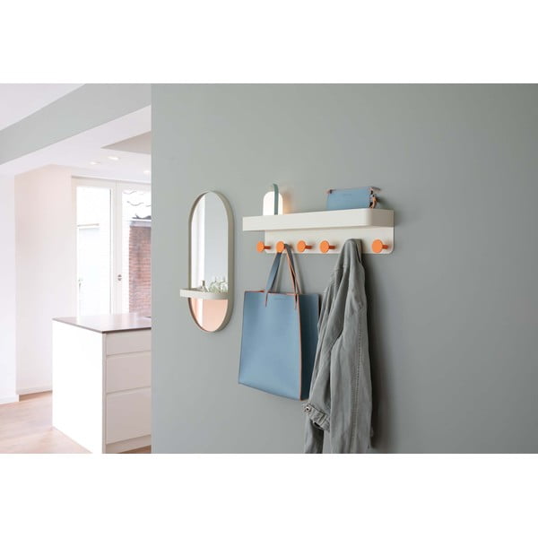 Cuier de perete bej cu raft din metal - Remember-image-2