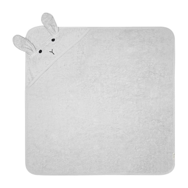 Prosop cu glugă pentru copii gri din bumbac 76x76 cm Rabbit – Kindsgut-image-3