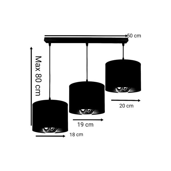 Lustră neagră/albastru 50x80 cm 3 - Magenta Home-image-1
