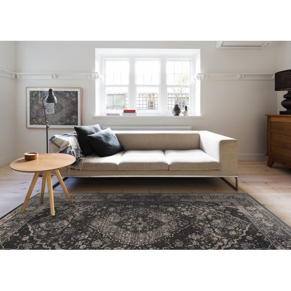 Covor gri închis din lână 100x180 cm Zana – Agnella-image-1