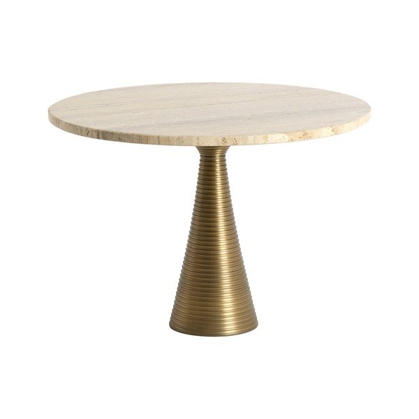 Măsuță de cafea bronz/în culoare naturală deschisă rotundă cu blat din piatră ø 50 cm Bahia – Light & Living