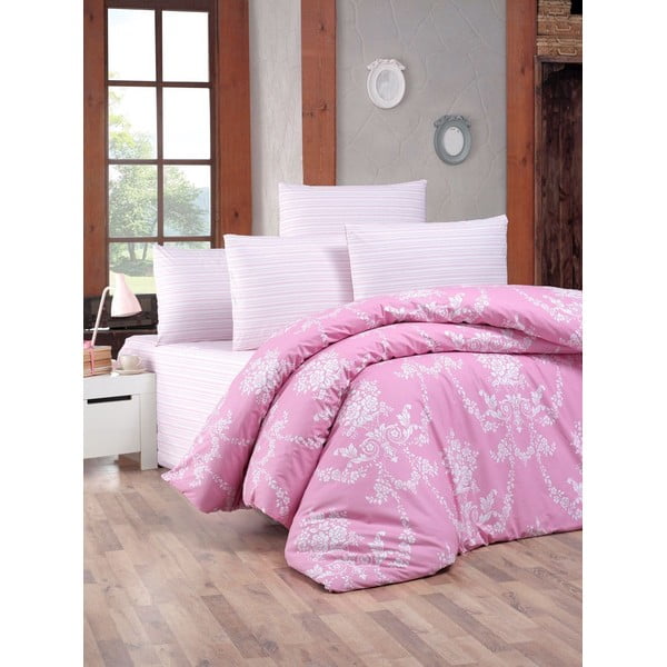 Lenjerie de pat cu husă de saltea Gloria, 160 x 220 cm, roz