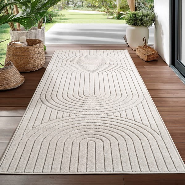 Covor tip traversă pentru interior și exterior crem 80x250 cm Nova 1201 – Ayyildiz Carpets-image-1