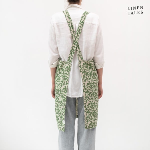 Șorț din in Evergreen Damask – Linen Tales-image-1