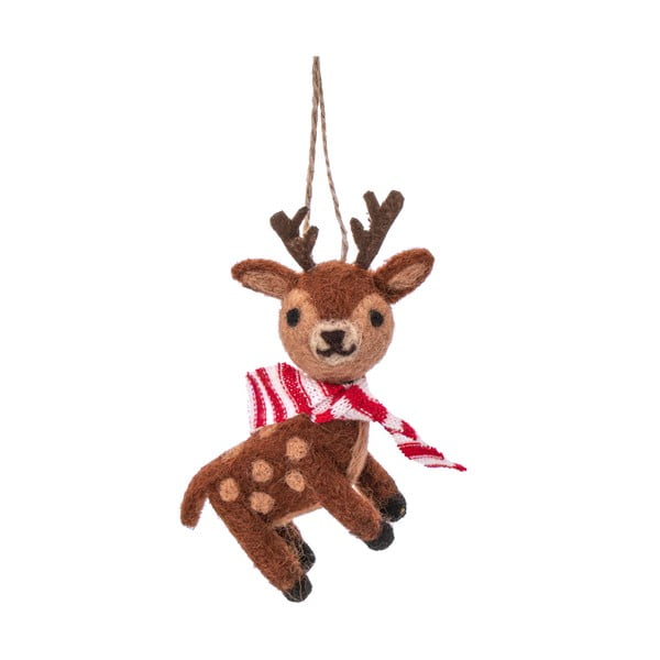 Ornament de Crăciun lucrat manual din lână 12 cm Reindeer – Sass & Belle