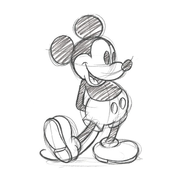 Tablou Pyramid International Mickey Mouse Sketched Single, 30 x 40 cm