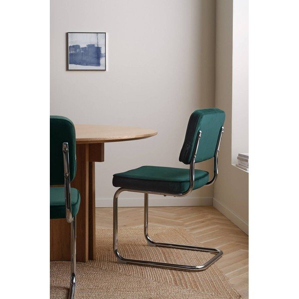 Scaune de dining verde-închis balansoar 2 buc. din metal Hjo – Jotex-image-1