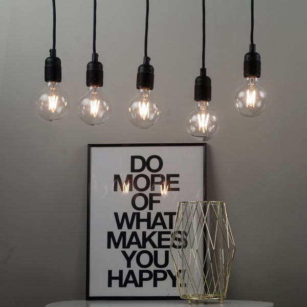 Lustră cu 5 cabluri Sotto Luce Uno, negru-image-1