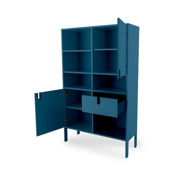 Bibliotecă Tenzo Uno, înălțime 176 cm, albastru petrol-image-4