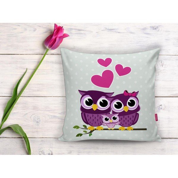 Față de pernă cu amestec din bumbac Minimalist Cushion Covers Hearts Owls, 45 x 45 cm-image-2