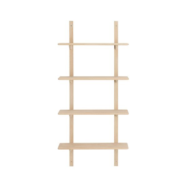 Raft în culoare naturală deschisă etajat din lemn de stejar 70 cm Albin – Ellos Home-image-2