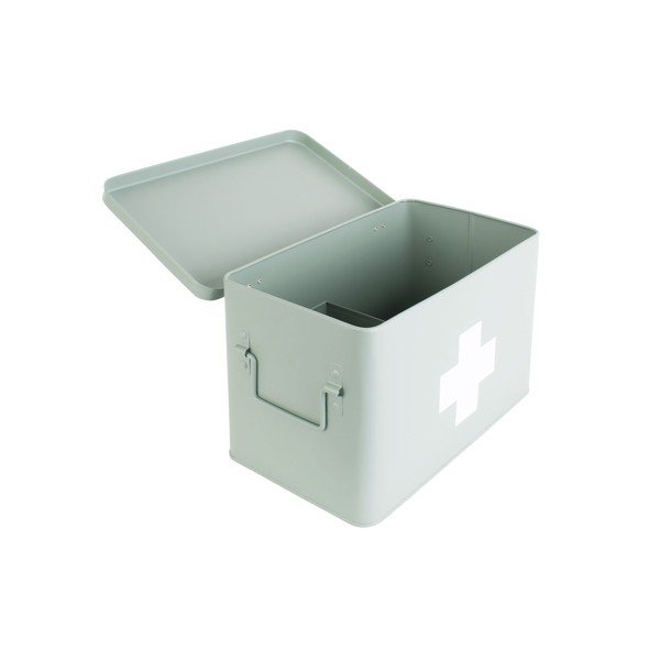 Trusă de prim ajutor din metal PT LIVING Medicină, lățime 31,5 cm, verde mentă-image-3