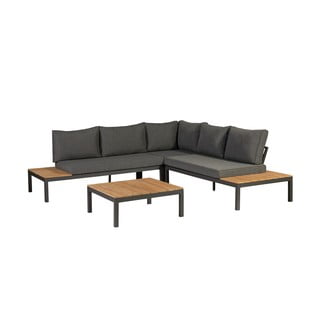 Set mobilier de grădină gri închis lemn masiv de tec pentru 4 pers. La vida – Exotan