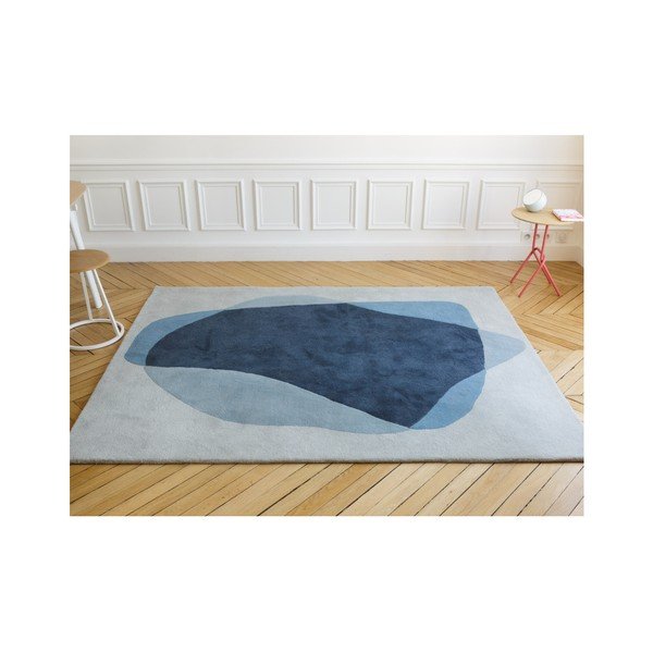 Covor din lână HARTÔ Serge, 180 x 220 cm, albastru - gri-image-3