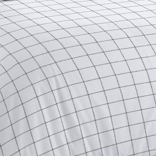 Lenjerie de pat alb-gri 200x135 cm Bold Check - Cloudsoft-image-4