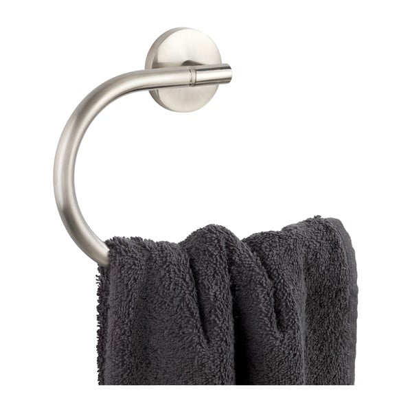 Suport de perete pentru prosoape din metal inoxidabil mat Wenko Cuba-image-1