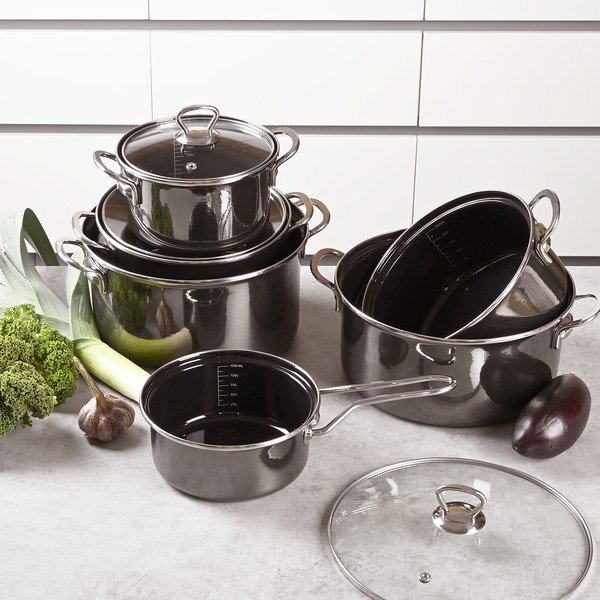 Tigaie smalțuită 1,25 l Metalic – Orion-image-1