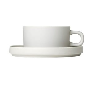 Set 2 cești cu farfurioară din ceramică Blomus Pilar, 170 ml, alb