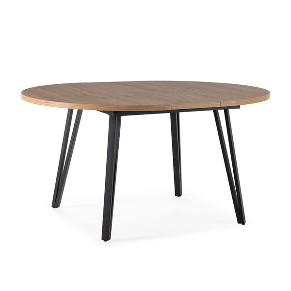 Masă de dining în culoare naturală rotundă extensibilă ø 120 cm Cleo – Marckeric-image-4