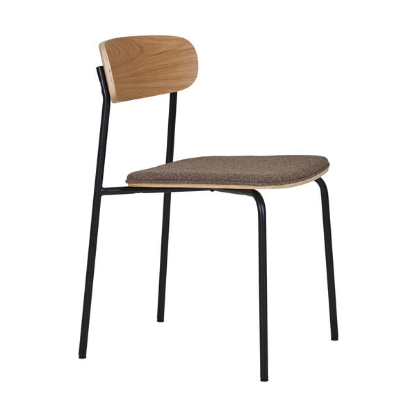 Scaun de dining negru/maro stivuibil cu aspect de lemn de frasin Estepona – House Nordic-image-2