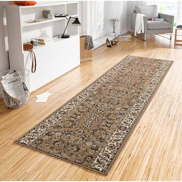 Covor Basic Vintage, 80x500 cm, maro deschis-image-1