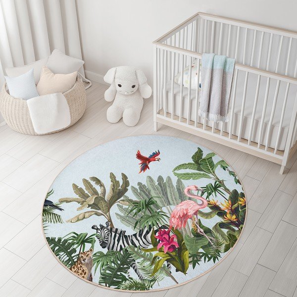 Covor pentru copii lavabil ø100 cm Jungle – Mila Home-image-4