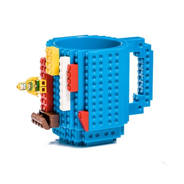 Cană din plastic cu motive LEGO Just Mustard, 350 ml, albastru