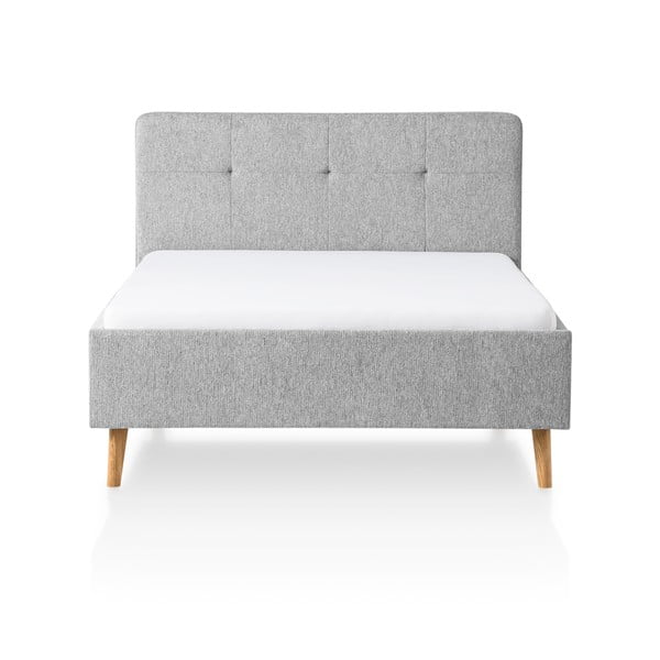 Pat matrimonial gri deschis tapițat fără somieră 140x200 cm Smart – Meise Möbel-image-3