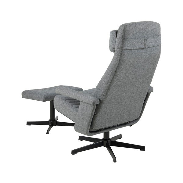 Fotoliu ajustabil cu taburet Actona Tranby, gri închis-image-4