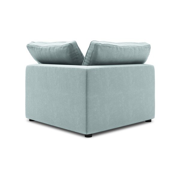 Modul reversibil de colț cu tapițerie din catifea pentru canapea Windsor & Co Sofas Galaxy, albastru deschis-image-2