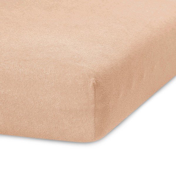 Cearceaf maro deschis din frotir cu elastic 120x200 cm Ruby – AmeliaHome-image-1
