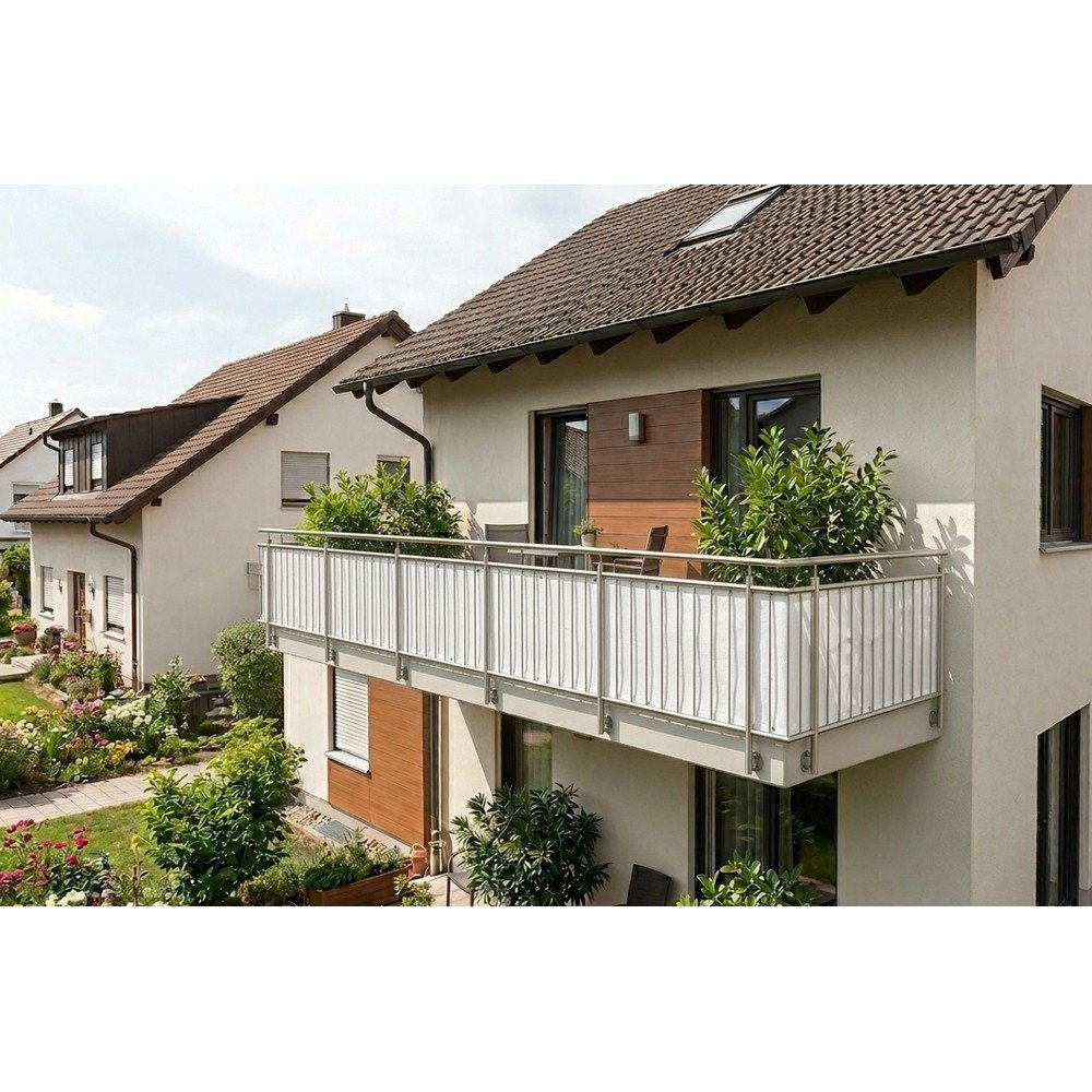 Paravan pentru balcon alb din plastic 500x90 cm - Garden Pleasure