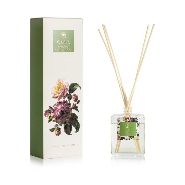 Difuzor de aromă cu parfum de gardenie și lemn de santal Bahoma London Oasis Renaissance, 100 ml