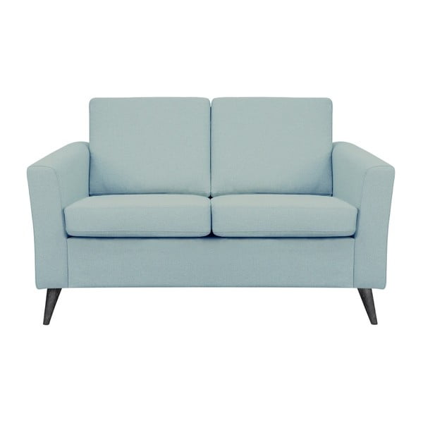 Canapea cu 2 locuri, cu picioarele negre, Helga Interiors Alex, albastru